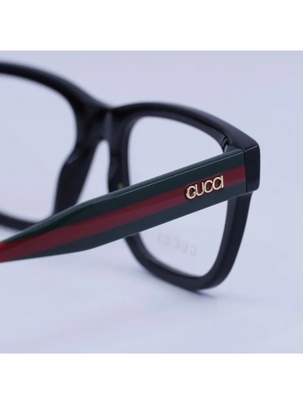 Gucci GG1870O 001 Eyeglasses Black/Green/Red 53mm Square Frame
